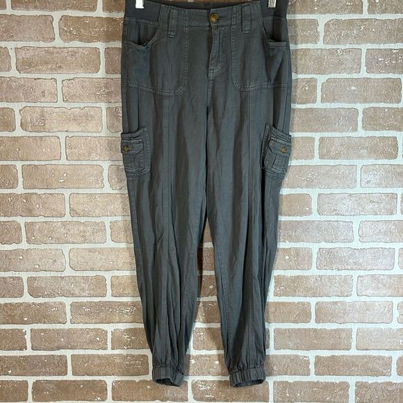 Knox Rose Pants Pull-On Grey Jogger Pockets XS Boho Cargo pockets - Picture 1 of 9
